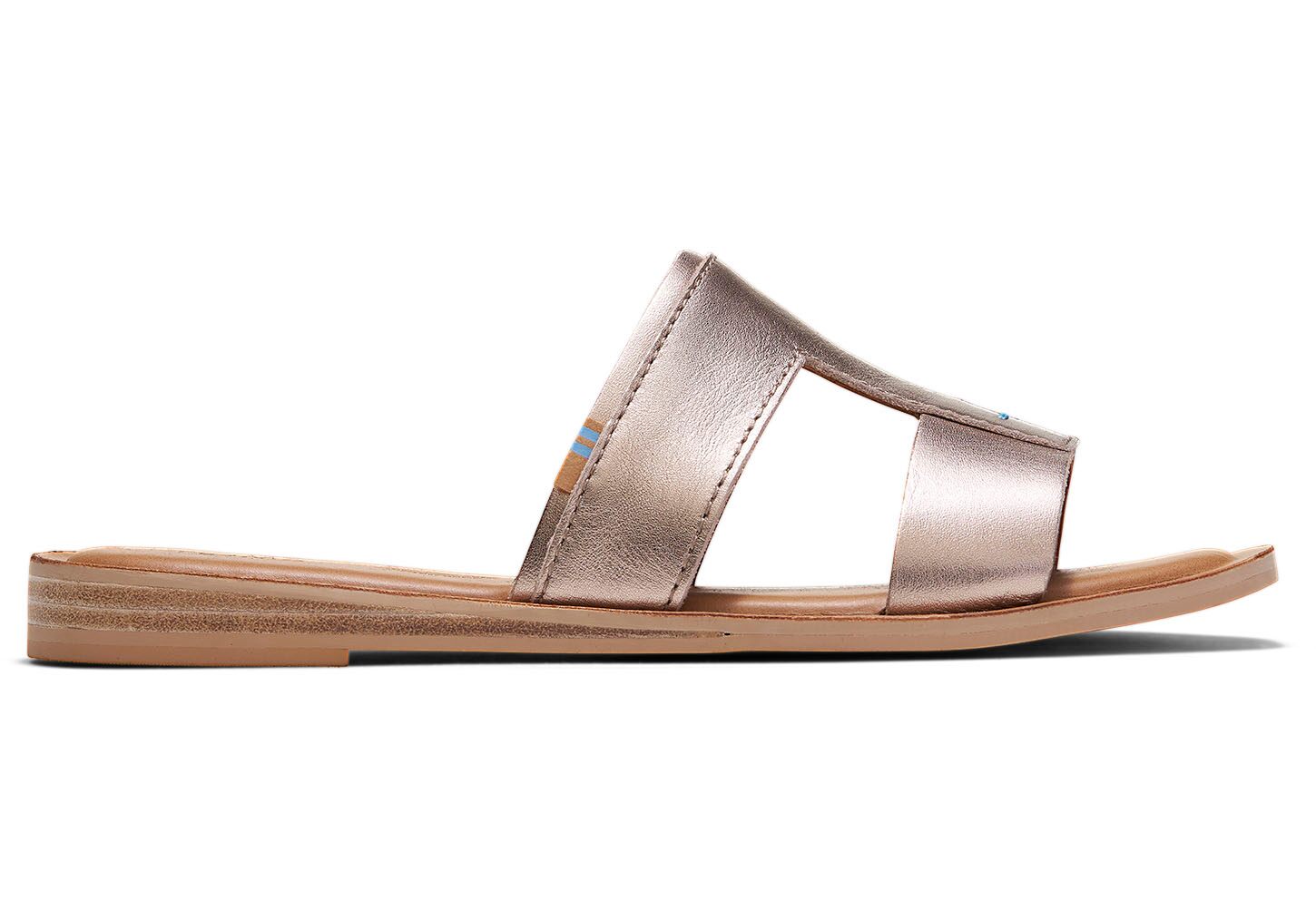 Toms Seacliff Metallic Leather - Womens Sandals - Rose Gold - NZ - 195432QTM